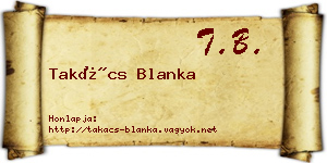Takács Blanka névjegykártya
